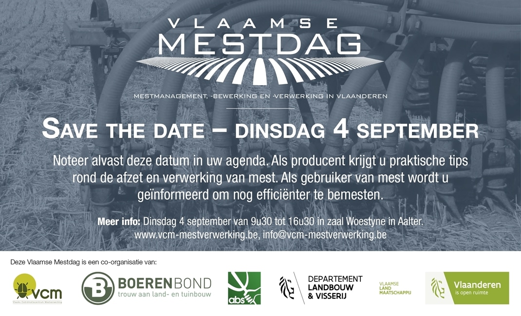Save the date 4 september 2018: De Vlaamse Mestdag